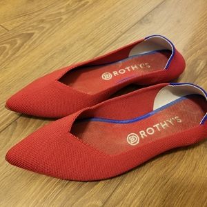 Rothy's Red pointed toe flats